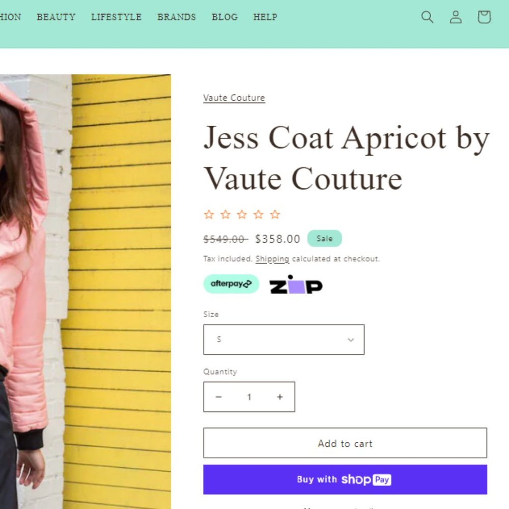 HOST PICK💗 VEGAN SUSTAINABLE ECO ZERO WASTE - Apricot by Vaute Couture size S - Picture 2 of 14